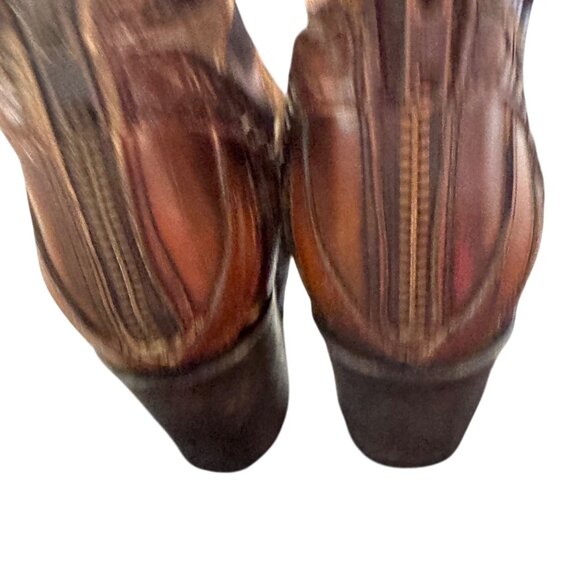 Freebird By Steven Wazee Leather Sandal Heel Booties Women's Size 8 Distressed - Picture 7 of 10